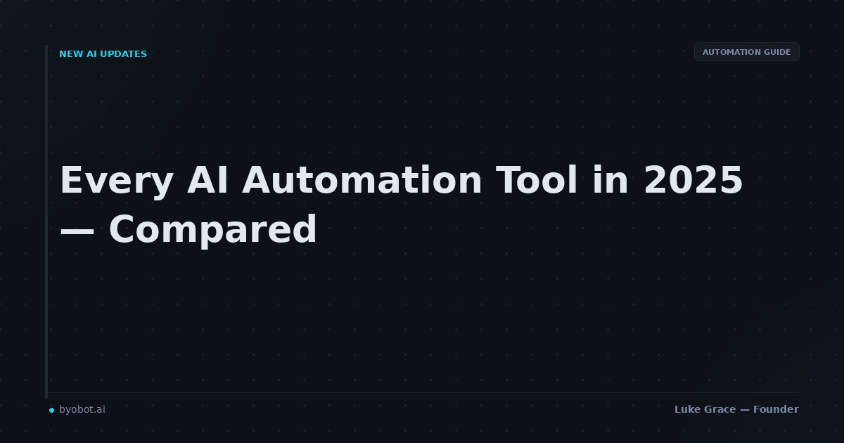 Every AI Automation Tool in 2025: Compared