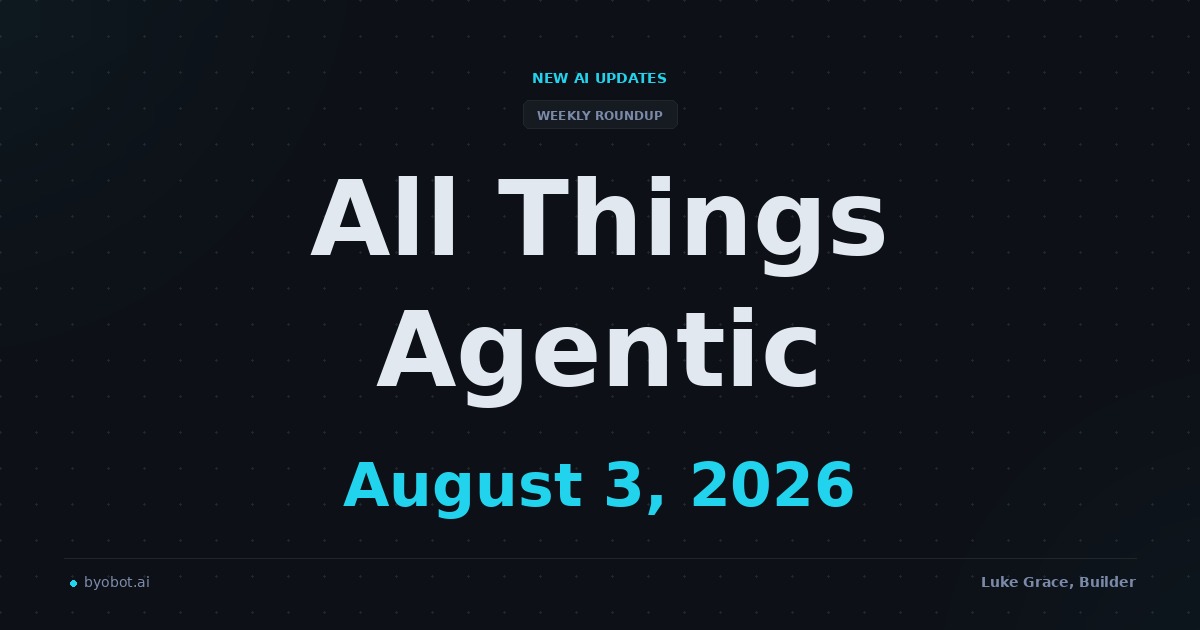 All Things Agentic: August 3, 2026