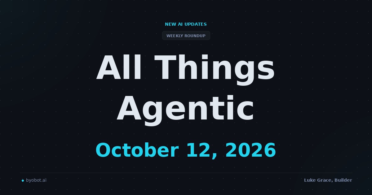 All Things Agentic: October 12, 2026